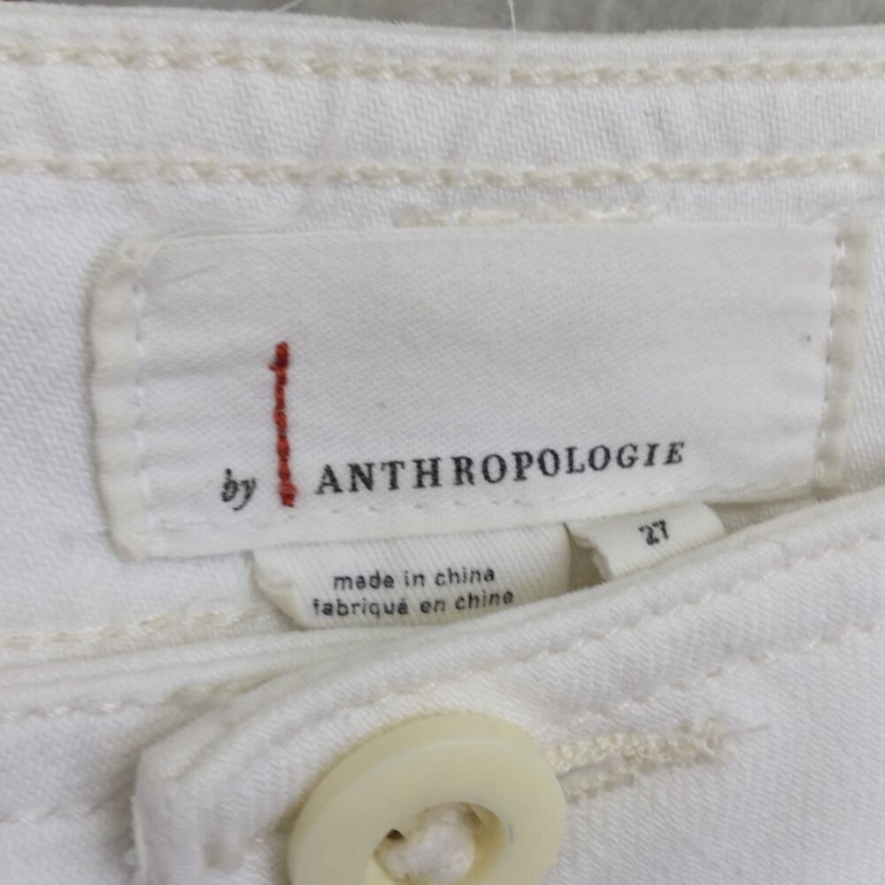 by Anthropologie Relaxed Utility White Pant 27 - Picture 6 of 9